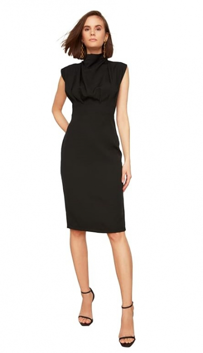 Rochie midi slim fit Trendyol pentru femei, negru, marime 38 [1]