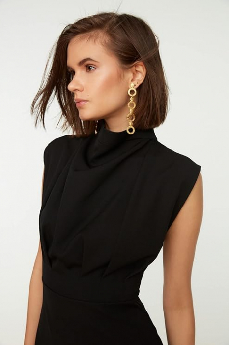 Rochie midi slim fit Trendyol pentru femei, negru, marime 38 [2]