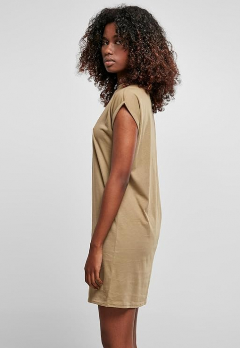 Rochie scurta pentru femei Urban Classics TB1910, guler ingust, kaki, L [6]
