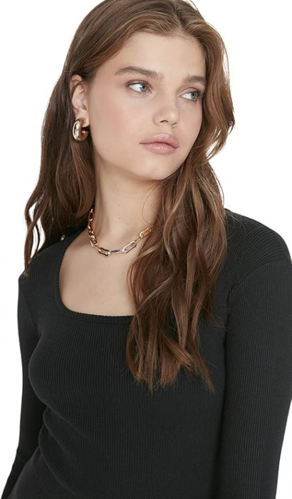 Rochie tricotata Trendyol, casual, negru, M [3]