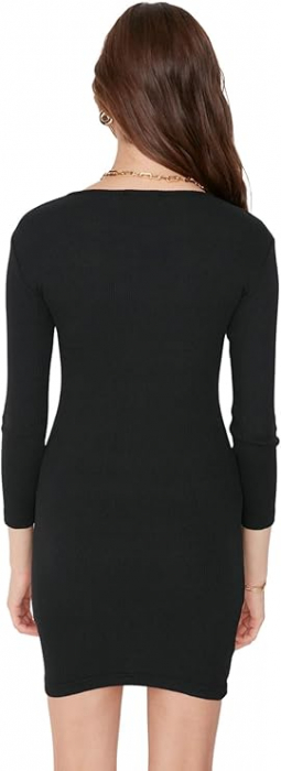 Rochie tricotata Trendyol, casual, negru, M [5]