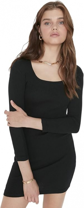 Rochie tricotata Trendyol, casual, negru, M [2]