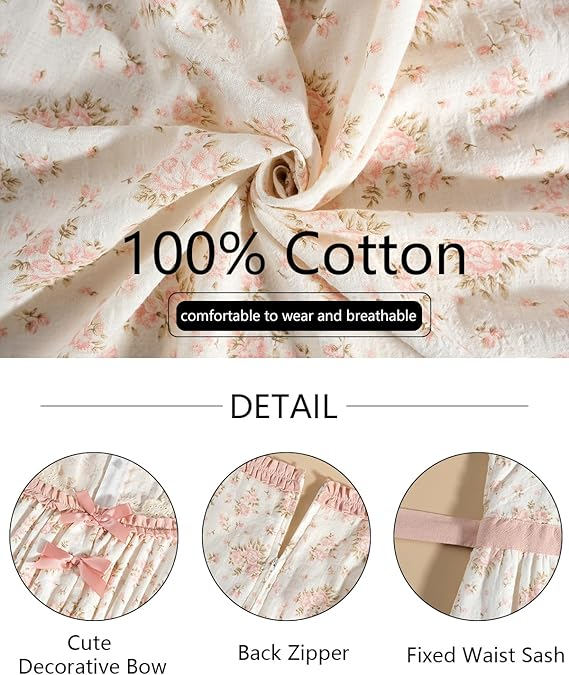 Rochie victoriana CR ROLECOS, design floral, alb/roz, L [2]