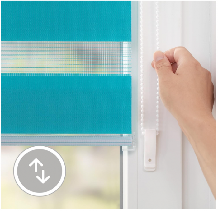 Roleta textila Lichtblick, montare fără găurire, 150l x 80L centimetri, Albastru [5]