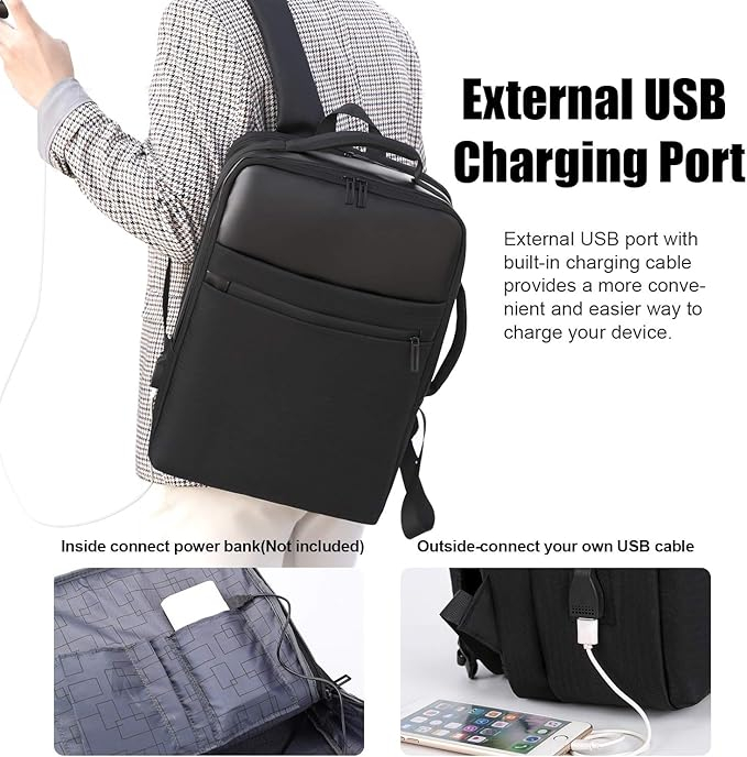 Rucsac antifurt Xnuoyo pentru laptop de 15.6 inchi, negru [5]