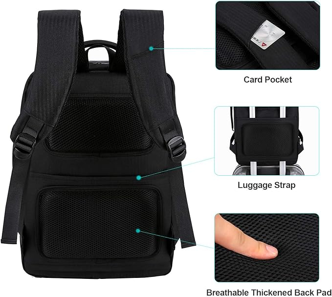 Rucsac antifurt Xnuoyo pentru laptop de 15.6 inchi, negru [6]