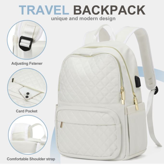 Rucsac dama, Textil, Rezistent la apa, 44x32x14cm, Alb [5]