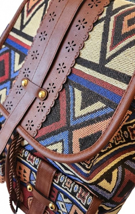 Rucsac de pânză pentru femei Zeollashop, stil hippie, vintage [5]