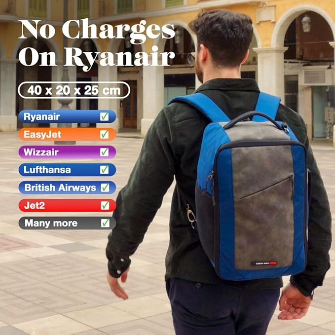 Rucsac de voiaj Cabin Max pentru Ryanair, 40 x 20 x 25 cm, gri [3]