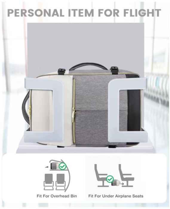 Rucsac de voiaj LOVEVOOK, 40L, 47 x 31 x 20 cm, gri [6]