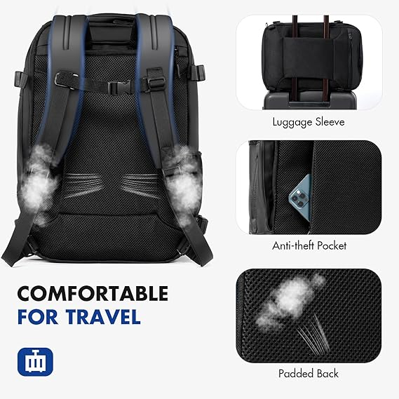 Rucsac de voiaj Reiseresa pentru Ryanair, 40 x 20 x 25 cm, negru [7]