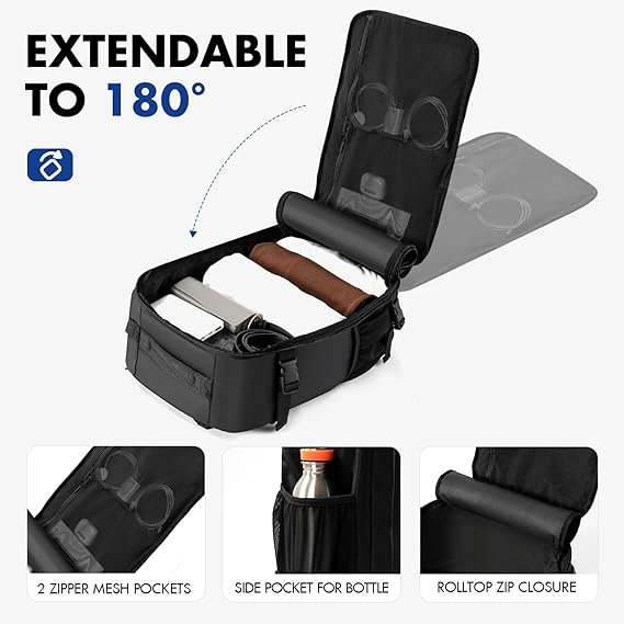 Rucsac de voiaj Reiseresa pentru Ryanair, 40 x 20 x 25 cm, negru [6]