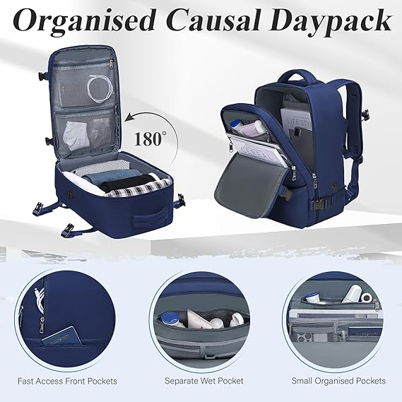 Rucsac de voiaj VMIKIV pentru Ryanair, 40 x 20 x 25 cm, albastru [6]