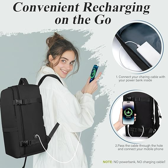 Rucsac de voiaj VMIKIV pentru Ryanair, 40 x 20 x 25 cm, negru [5]