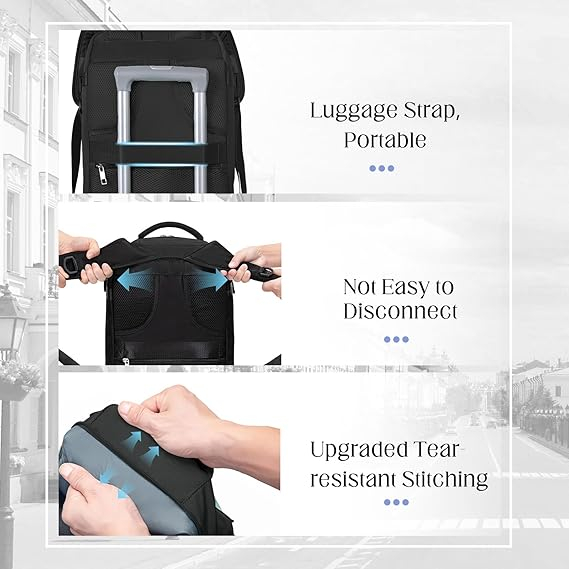 Rucsac de voiaj Xkdoai pentru Ryanair, 40 x 20 x 25 cm, negru [7]