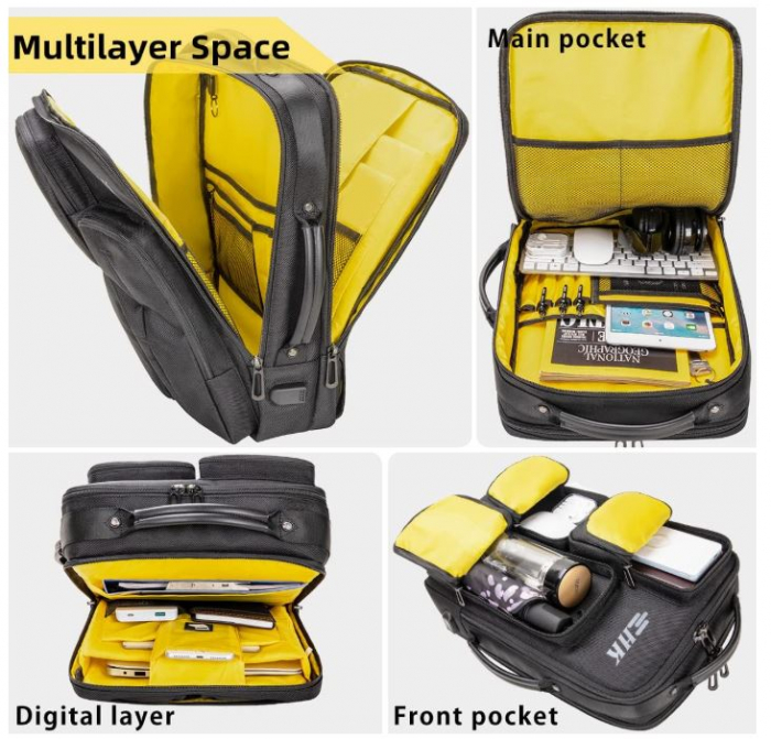 Rucsac laptop HEROIC KNIGHT impermeabil, negru [3]