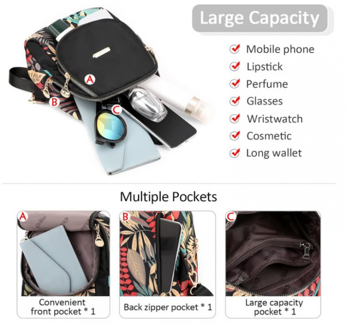 Rucsac mic DIRRONA, de damă, cu design imprimat [3]