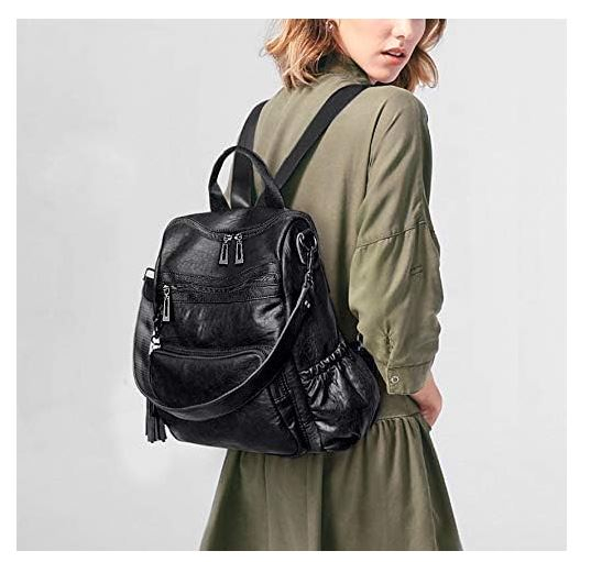 Rucsac pentru femei UTO, din piele PU, negru [2]