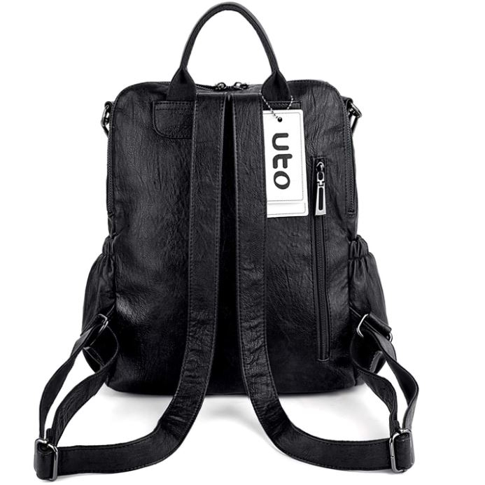 Rucsac pentru femei UTO, din piele PU, negru [5]