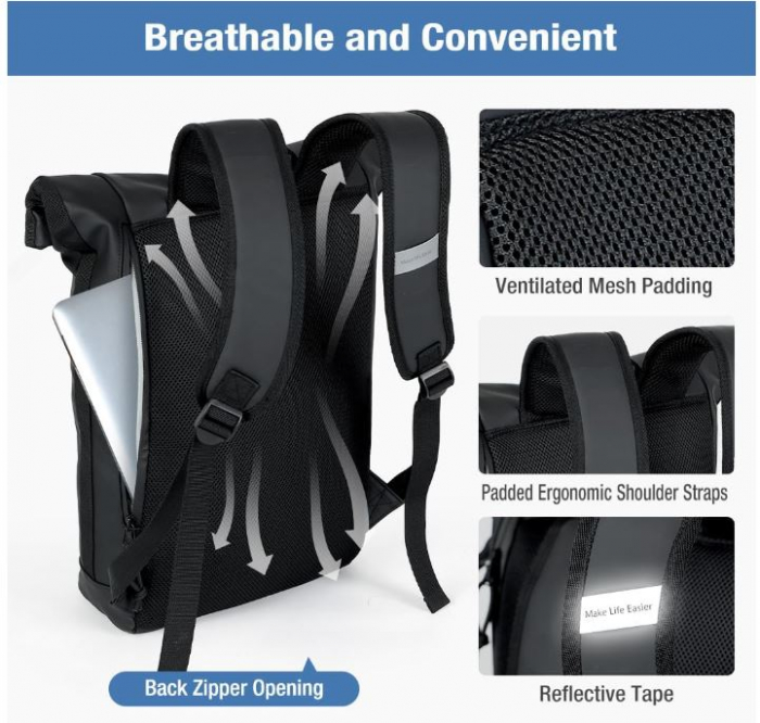 Rucsac pentru laptop Lekeinchi, negru [5]