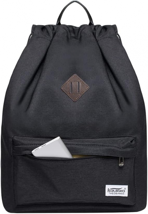 Rucsac sport KAUKKO, cu snur, unisex, negru [5]