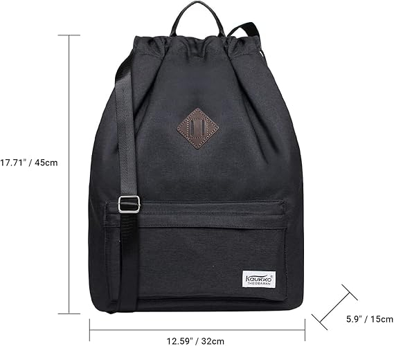 Rucsac sport KAUKKO, cu snur, unisex, negru [2]