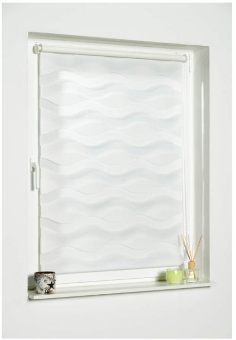 Rulou dublu(zebra) K-home Klemmfix „Welle” fără găurire, alb, 90 cm x 150 cm [4]