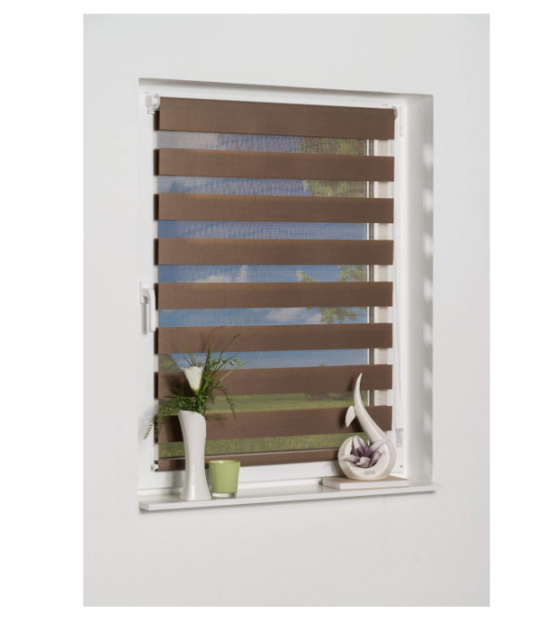 Rulou dublu(zebra) K-home, maro, 100 x 150 cm [1]