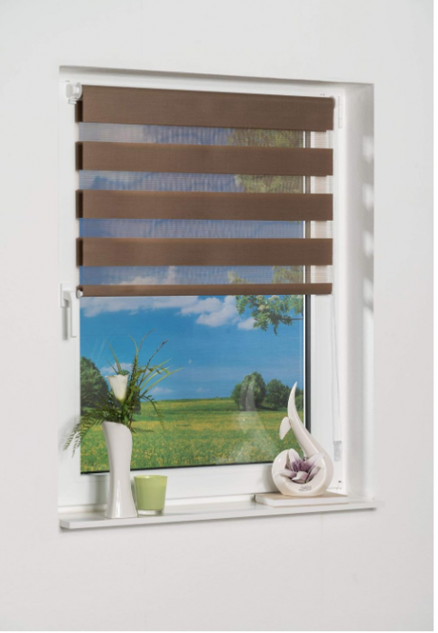 Rulou dublu(zebra) K-home, maro, 100 x 150 cm [4]