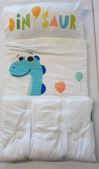 Sac de dormit Decalsweet, pentru copii cu pernă detașabilă, 150 x 60 cm, dinozaur [2]
