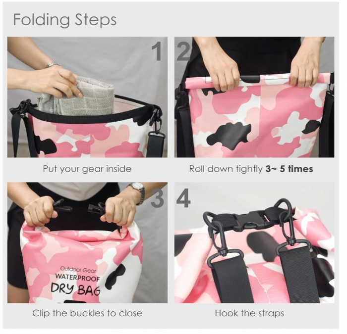 Sac impermeabil YUMQUA, 30L, roz [3]