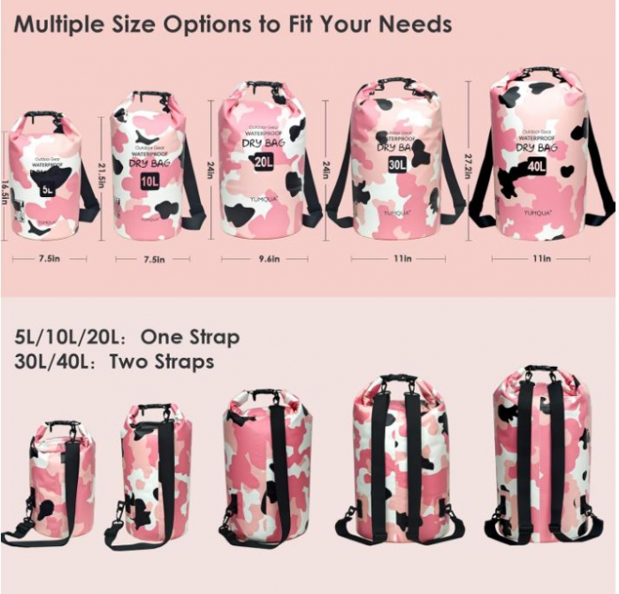 Sac impermeabil YUMQUA, 5L, roz [4]