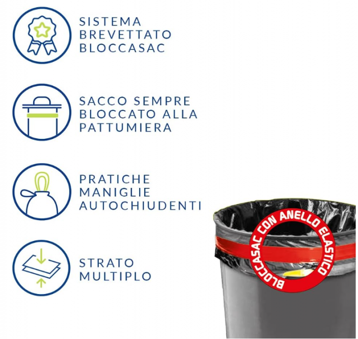 Saci menajeri Domopak Spazzy de 30 Litrii, 5 Pachete de 15 Bucăți (75 de saci) [4]