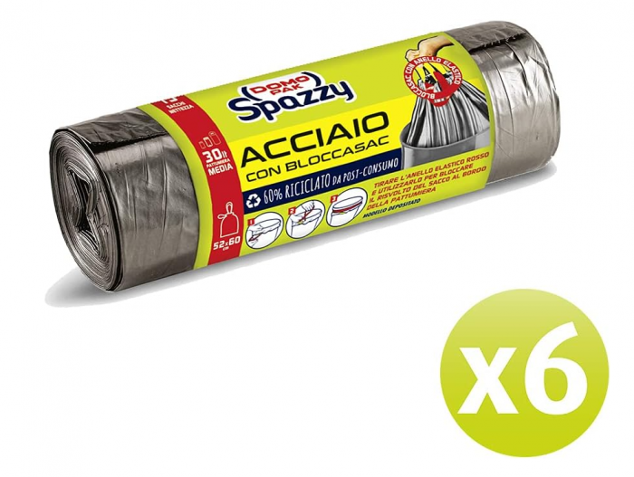 Saci menajeri Domopak Spazzy de 30 Litrii, 5 Pachete de 15 Bucăți (75 de saci) [3]