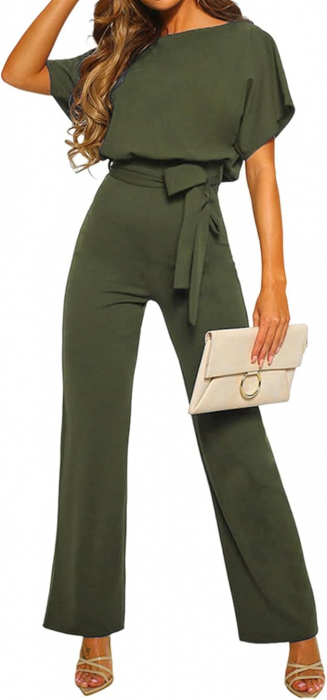 Salopetă elegantă de damă Coloody, dintr-o singură piesă, kaki, M [2]