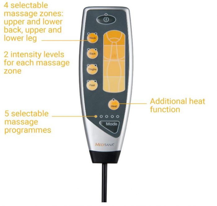 Saltea de masaj Medisana MM 825 pentru întreg corpul, 5 programe, cu încălzire [7]