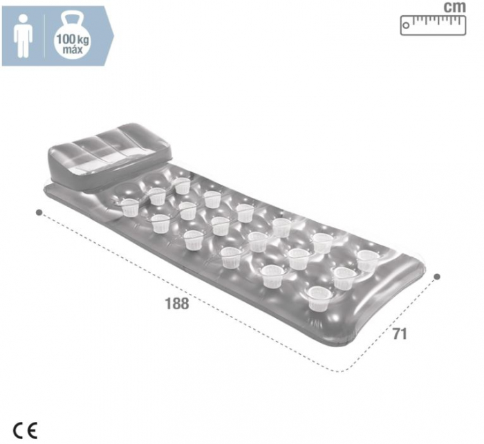 Saltea gonflabila Intex 58894EU, pentru plaja, 1 persoana, gri [5]