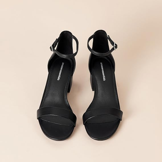 Sandale cu toc pentru femei Amazon Essentials, negru, 38.5 [11]