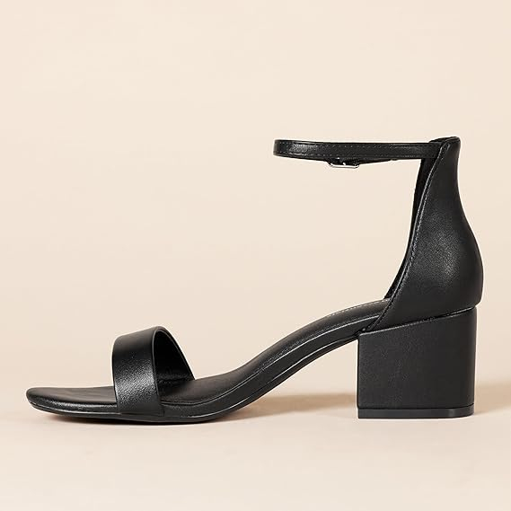 Sandale cu toc pentru femei Amazon Essentials, negru, 38.5 [10]