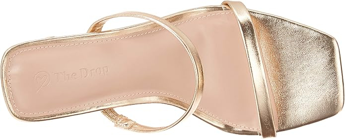 Sandale cu toc pentru femei The Drop, 2 curele, auriu, 38 [8]