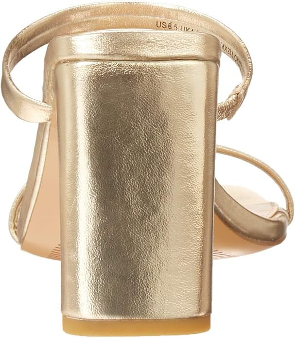 Sandale cu toc pentru femei The Drop, 2 curele, auriu, 38 [6]