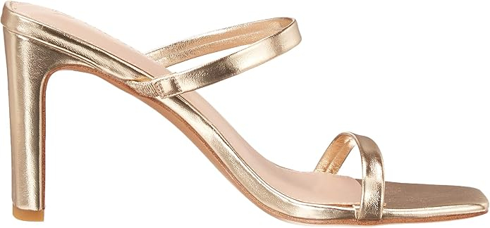 Sandale cu toc pentru femei The Drop, 2 curele, auriu, 38 [9]