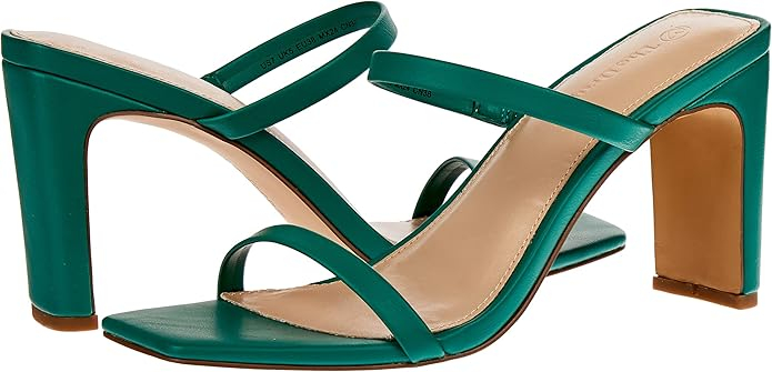 Sandale cu toc pentru femei The Drop Avery, 2 curele, verde, 39.5 [6]
