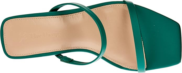 Sandale cu toc pentru femei The Drop Avery, 2 curele, verde, 39.5 [5]