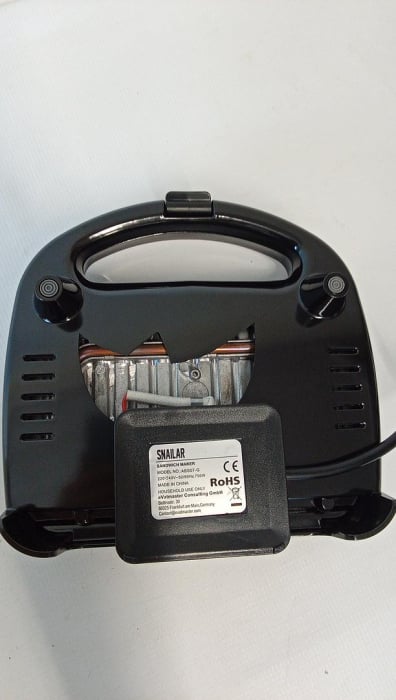 Sandwich-maker Snailar cu plăci de grătar antiaderente, 750 W, negru [3]