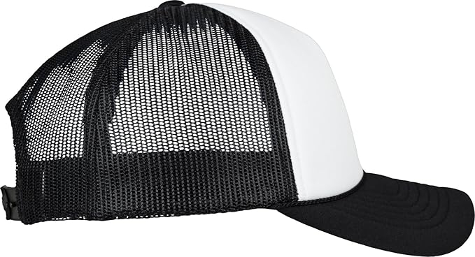 Sapca de baseball din plasa Flexfit Trucker, cozoroc curbat, negru/alb [7]