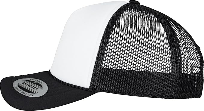 Sapca de baseball din plasa Flexfit Trucker, cozoroc curbat, negru/alb [6]