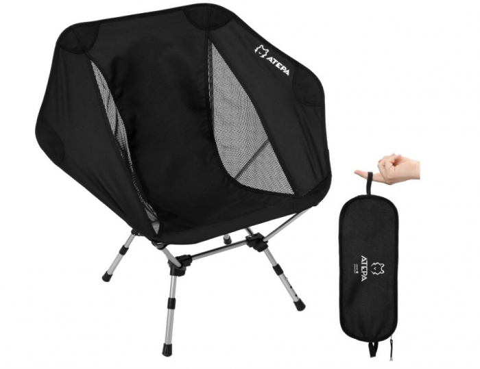 Scaun pliabil de camping/pescuit ATEPA, ultraușor, mare, 150 kg, cu geantă [1]