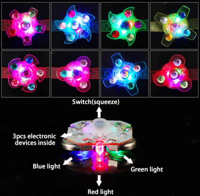 SCIONE Pachet de 24 brățări cu LED-uri pentru copii [2]