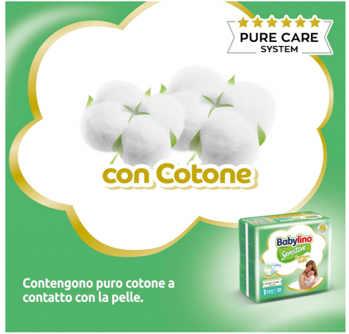 Scutece bebelusi Babylino Sensitive Mărimea 1, Nou-născuți (2-5 kg), 156 buc [4]